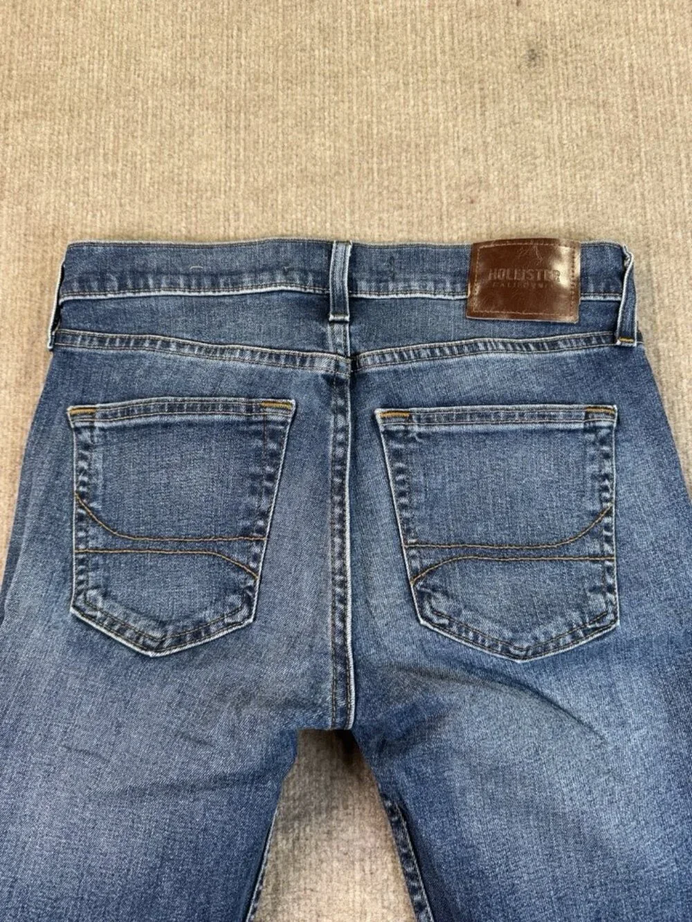 Hollister Jeans Mens 29x32 Blue Epic Flex Slim Straight Distressed Denim Pants